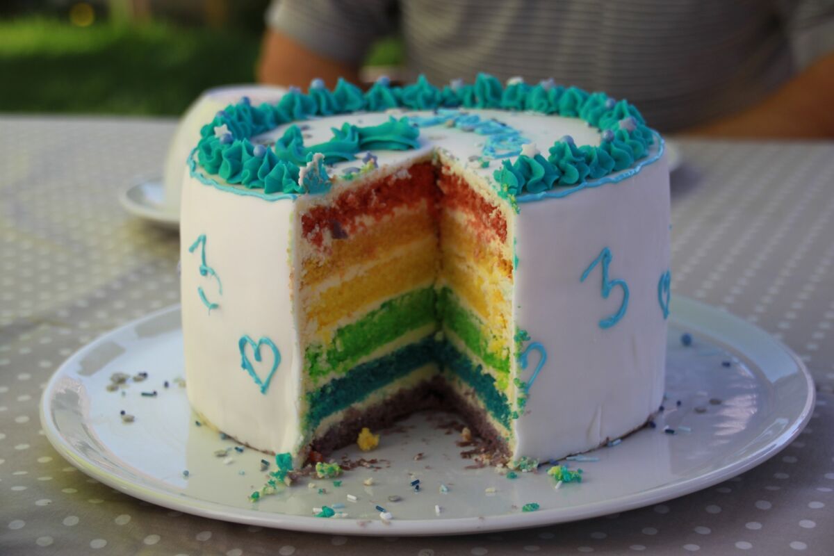 Rainbow cake vegana